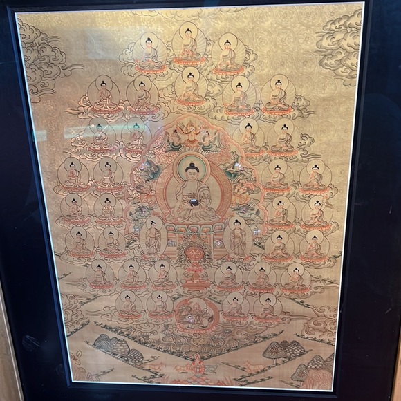 Hand-painted Gold Leaf Buddha—professionally framed in museum glass - Picture 3 of 6